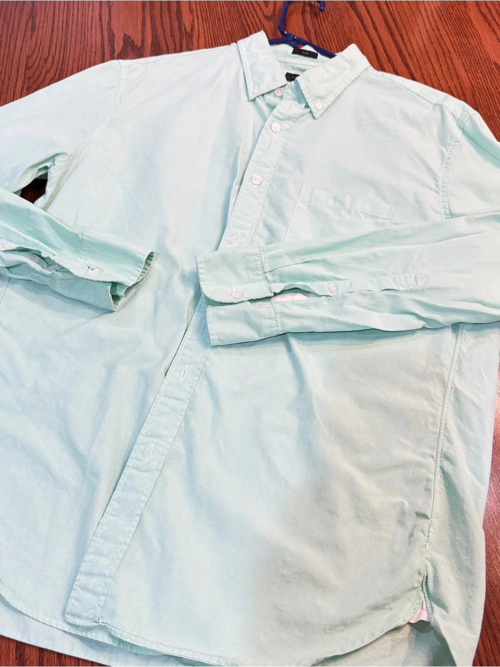 J. Crew Men's Mint Green Button-Down Shirt Sz LG Slim Fit
